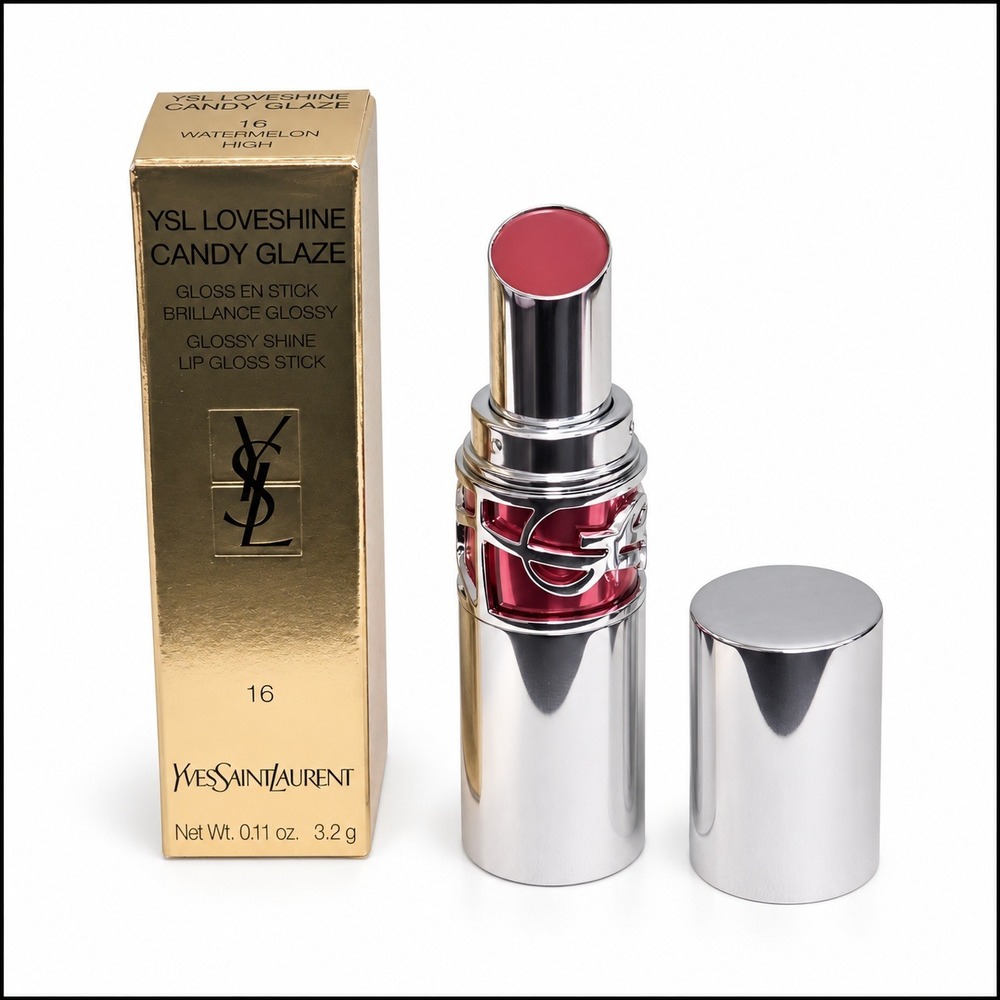 YSL Loveshine Candy Glaze Lip Gloss Stick 16 Watermelon High 3.2g New in Box